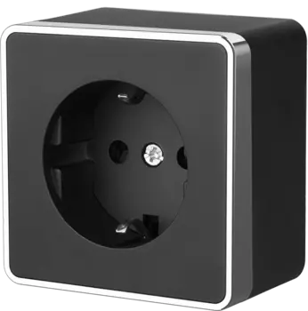 WL15-02-01 Розетка с заземлением Gallant (черный/хром) Gallant Werkel a041692
