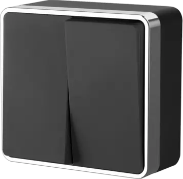 WL15-03-01 Выключатель двухклавишный Gallant (черный/хром) Gallant Werkel a041700