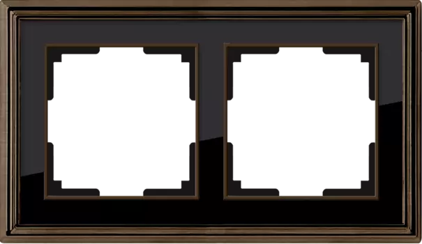 WL17-Frame-02 Рамка на 2 поста (бронза/черный) Palacio Werkel a037688