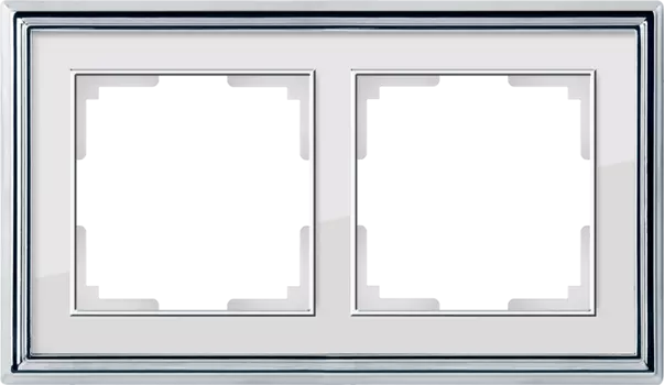 WL17-Frame-02 Рамка на 2 поста (хром/белый) Palacio Werkel a037693