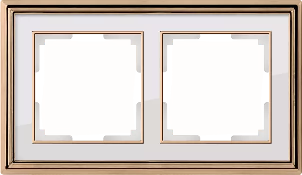 WL17-Frame-02 Рамка на 2 поста (золото/белый) Palacio Werkel a037678
