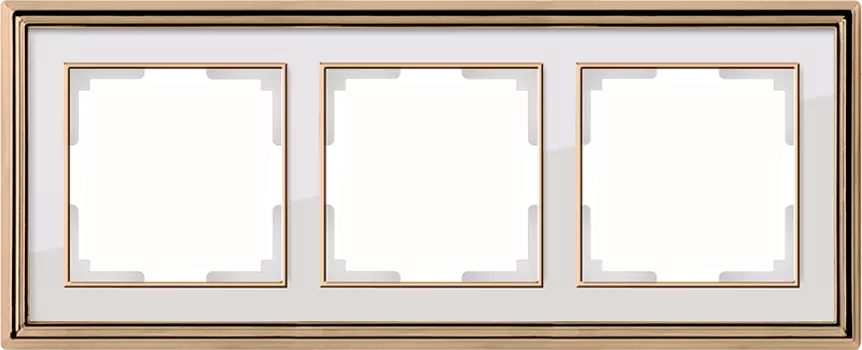WL17-Frame-03 Рамка на 3 поста (золото/белый) Palacio Werkel a037679