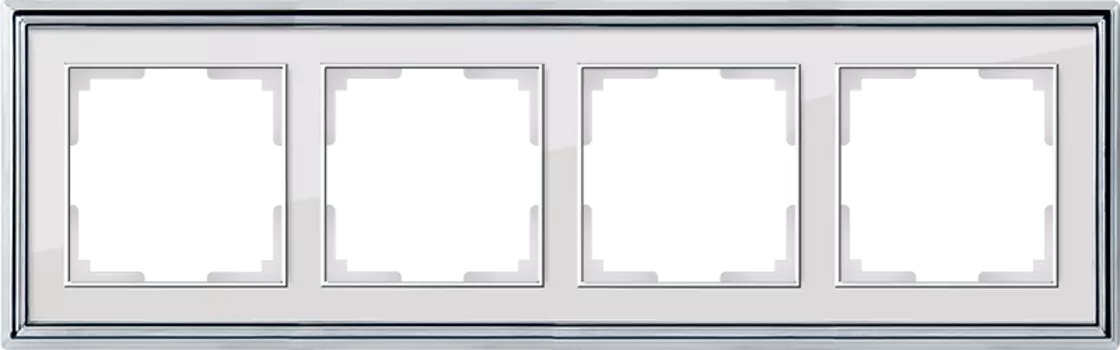 WL17-Frame-04 Рамка на 4 поста (хром/белый) Palacio Werkel a037695