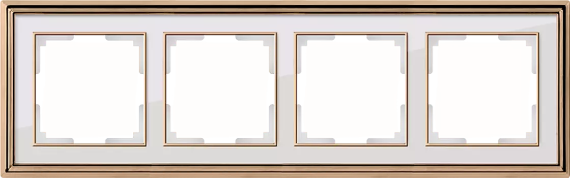 WL17-Frame-04 Рамка на 4 поста (золото/белый) Palacio Werkel a037680