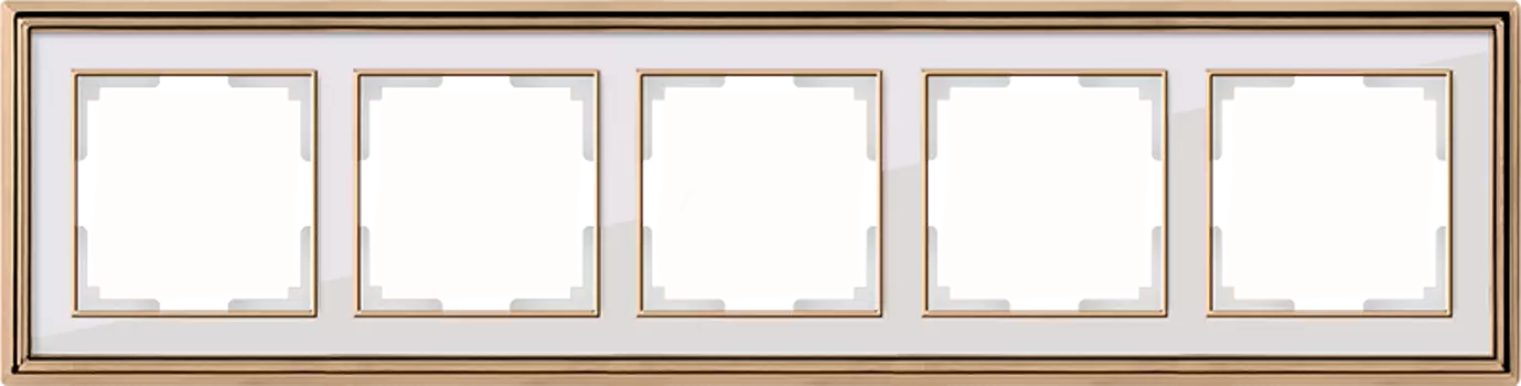 WL17-Frame-05 Рамка на 5 постов (золото/белый) Palacio Werkel a037681