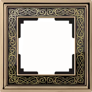 WL77-Frame-01 Рамка на 1 пост (золото/черный) Palacio Gracia Werkel a041158
