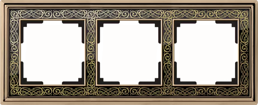 WL77-Frame-03 Рамка на 3 поста (золото/черный) Palacio Gracia Werkel a041165