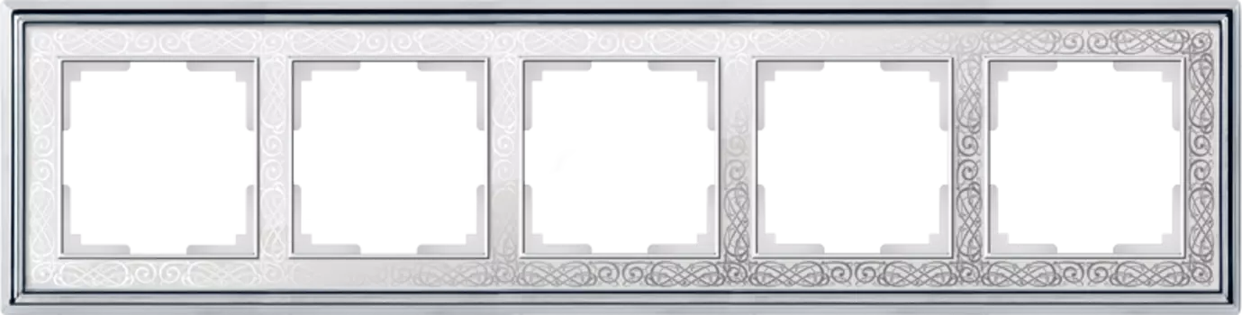 WL77-Frame-05 Рамка на 5 постов (хром/белый) Palacio Gracia Werkel a041172