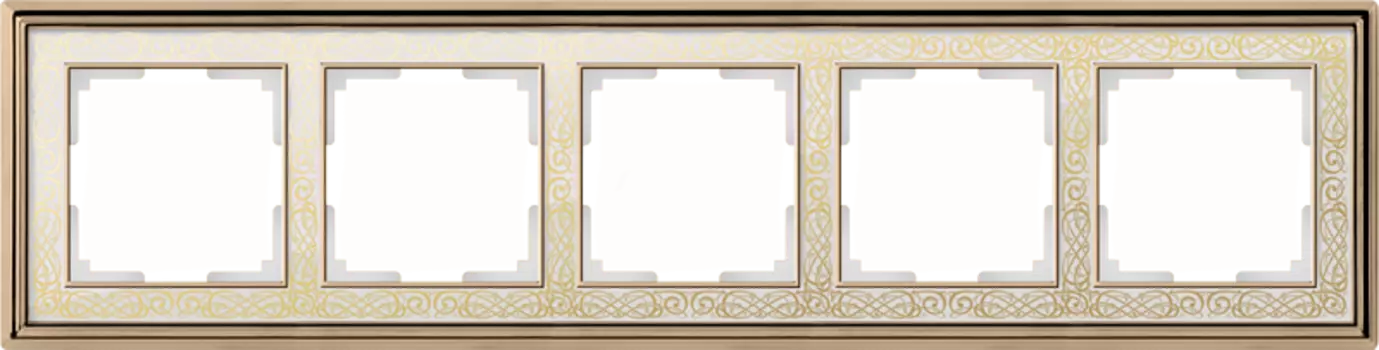 WL77-Frame-05 Рамка на 5 постов (золото/белый) Palacio Gracia Werkel a041170