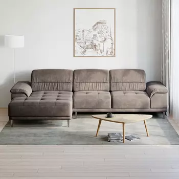 Диван модульный с оттоманкой левый Невада