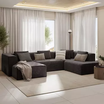 Диван угловой П-образный левый Сольер