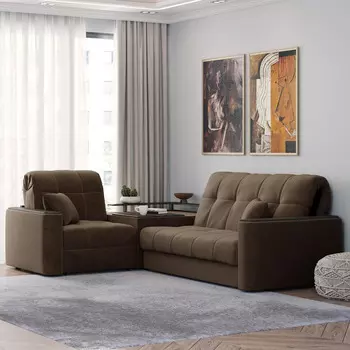 Диван угловой с баром Камелот 1,6