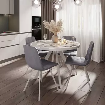 Комплект: обеденный стол DANTE + 4 стула Уно