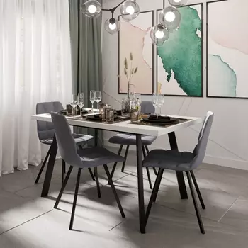 Комплект: обеденный стол ROM + 4 стула Уно