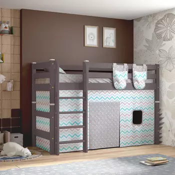 Комплект штор голубые для двухъярусной кровати Вуди