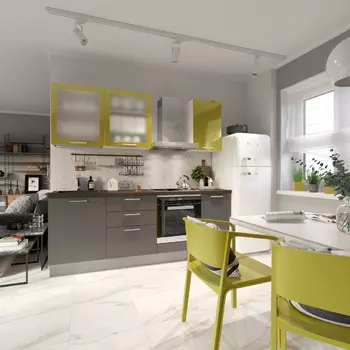 Кухонный гарнитур №2 Ветторе Лайт мед алюминий