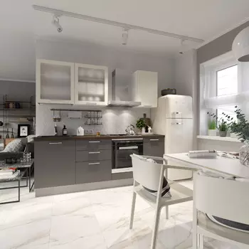 Кухонный гарнитур №2 Ветторе Лайт жемчужный алюминий