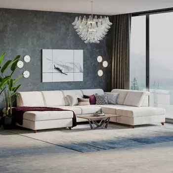 Модульный левый диван Доминика с канапе