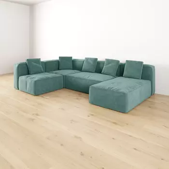 Модульный угловой П-образный диван левый Бакстер