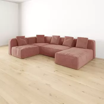 Модульный угловой П-образный диван левый Бакстер