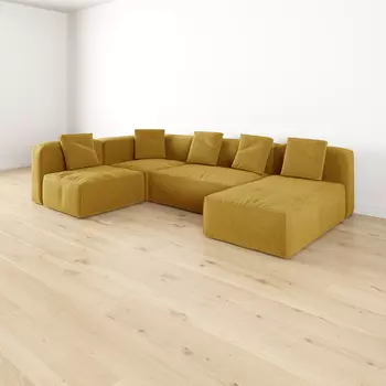 Модульный угловой П-образный диван левый Бакстер