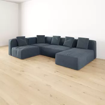 Модульный угловой П-образный диван левый Бакстер