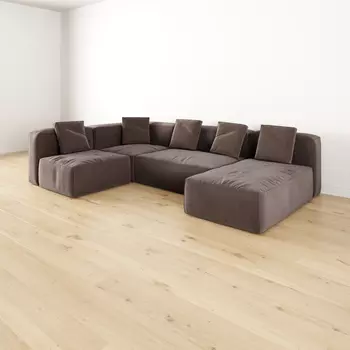 Модульный угловой П-образный диван левый Бакстер