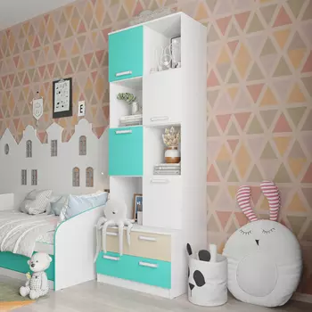 Шкаф-стеллаж с ящиками Радуга