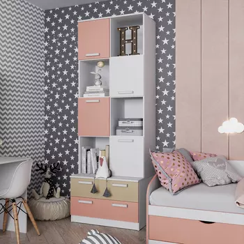 Шкаф-стеллаж с ящиками Радуга