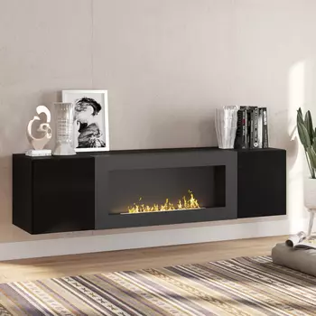 Тумба под телевизор с камином Пронто