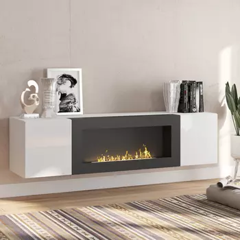 Тумба под телевизор с камином Пронто