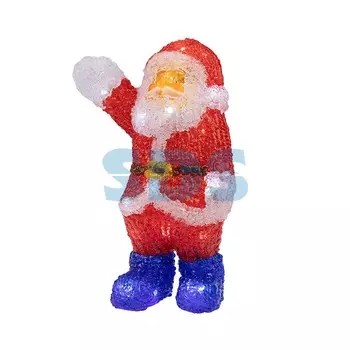 Акриловая светодиодная фигура "Санта Клаус приветствует" 30 см, 40 светодиодов, IP65 понижающий трансформатор в комплекте, NEON-NIGHT