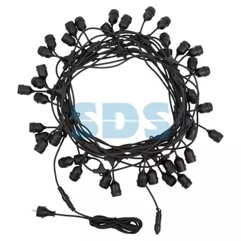 Белт-Лайт 20 м, черный каучук, шаг 50 см, 40 подвесных патронов, IP44