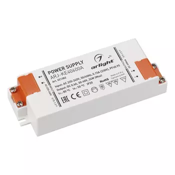 Блок питания ARJ-KE40600A (24W, 600mA, PFC) (Arlight, IP20 Пластик, 5 лет)