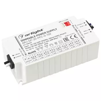 Блок питания ARJ-SP-20-PFC-0-10V (20W, 350-700mA) (Arlight, IP20 Пластик, 5 лет)