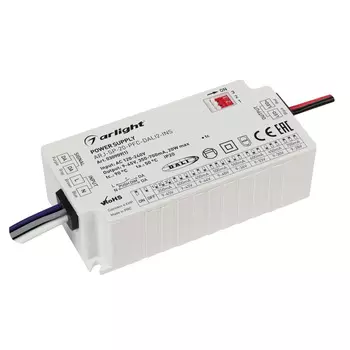 Блок питания ARJ-SP-20-PFC-DALI2-INS (20W, 9-45V, 0.35-0.7A) (Arlight, IP20 Пластик, 5 лет)