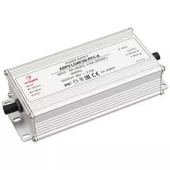 Блок питания ARPV-LG48100-PFC-A (48V, 2.12A, 100W) (Arlight, IP67 Металл, 5 лет)