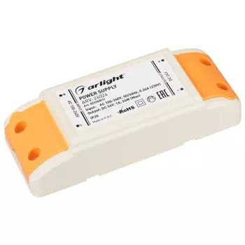 Блок питания ARV-24024 (24V, 1A, 24W) (Arlight, IP20 Пластик, 2 года), 022368(1)