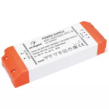 Блок питания ARV-SN24320-PFC-B (24V, 13.3A, 320W) (Arlight, IP20 Пластик, 3 года), 023730(1)