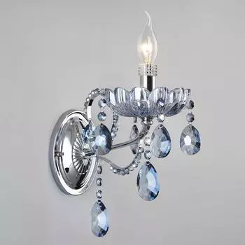 Бра Eurosvet 3015/1 хром/лазурный хрусталь Strotskis