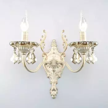 Бра Eurosvet 3281/2 белый с золотом/тонированный хрусталь Strotskis