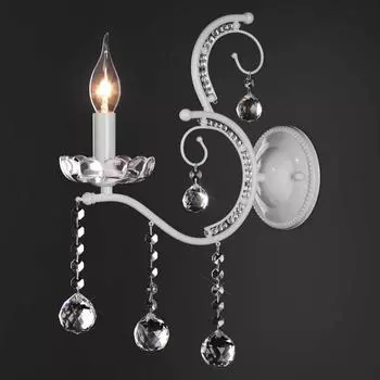 Бра Eurosvet Brezza 10107/1 глянцевый белый/прозрачный хрусталь Strotskis