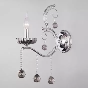 Бра Eurosvet Brezza 10107/1 хром/дымчатый хрусталь Strotskis