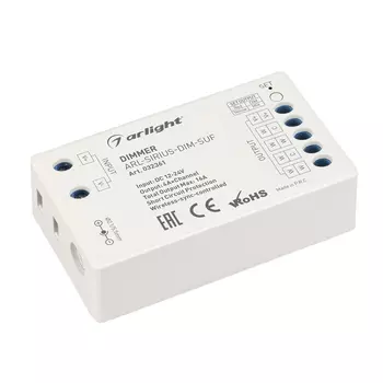 Диммер ARL-SIRIUS-DIM-SUF (12-24V, 4x4A, 2.4G) (Arlight, IP20 Пластик, 3 года)