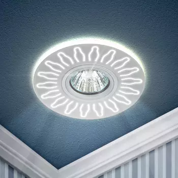 DK LD31 WH Светильник ЭРА декор cо светодиодной подсветкой MR16, 220V, max 11W, белый