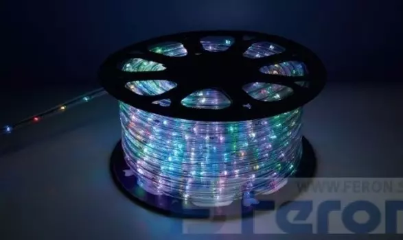 Дюралайт светодиодный Feron LED-R2W 2-х жильный, RGB 1,44Вт/м 24LED/м 50м 230V