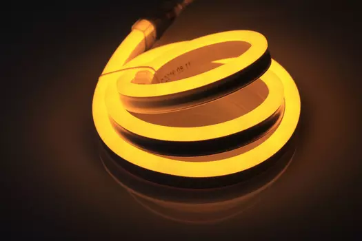 Гибкий неон LM-220V-2835-120P-Y, желтый, 8х18мм, 1метр