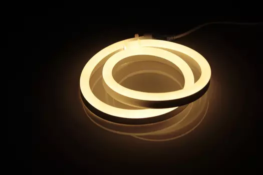 Гибкий неон LM-24V-2835-120P-big size-WW, белый теплый, 12х25мм, 1метр