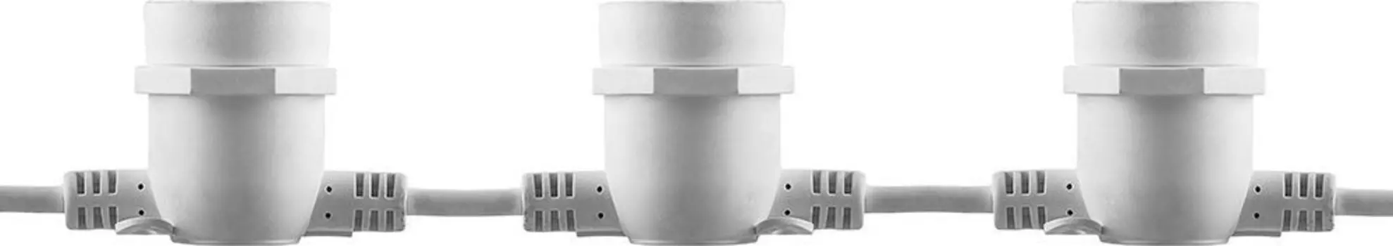 Гирлянда 230V 10 E27 белый, шаг 50cm, IP 65, 8м (3м сетевой шнур) CL50-8