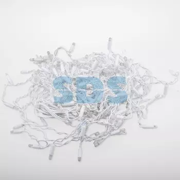 Гирлянда Айсикл (бахрома) светодиодный, 2,4 х 0,6 м, белый провод, 230 В, диоды белые, 76 LED